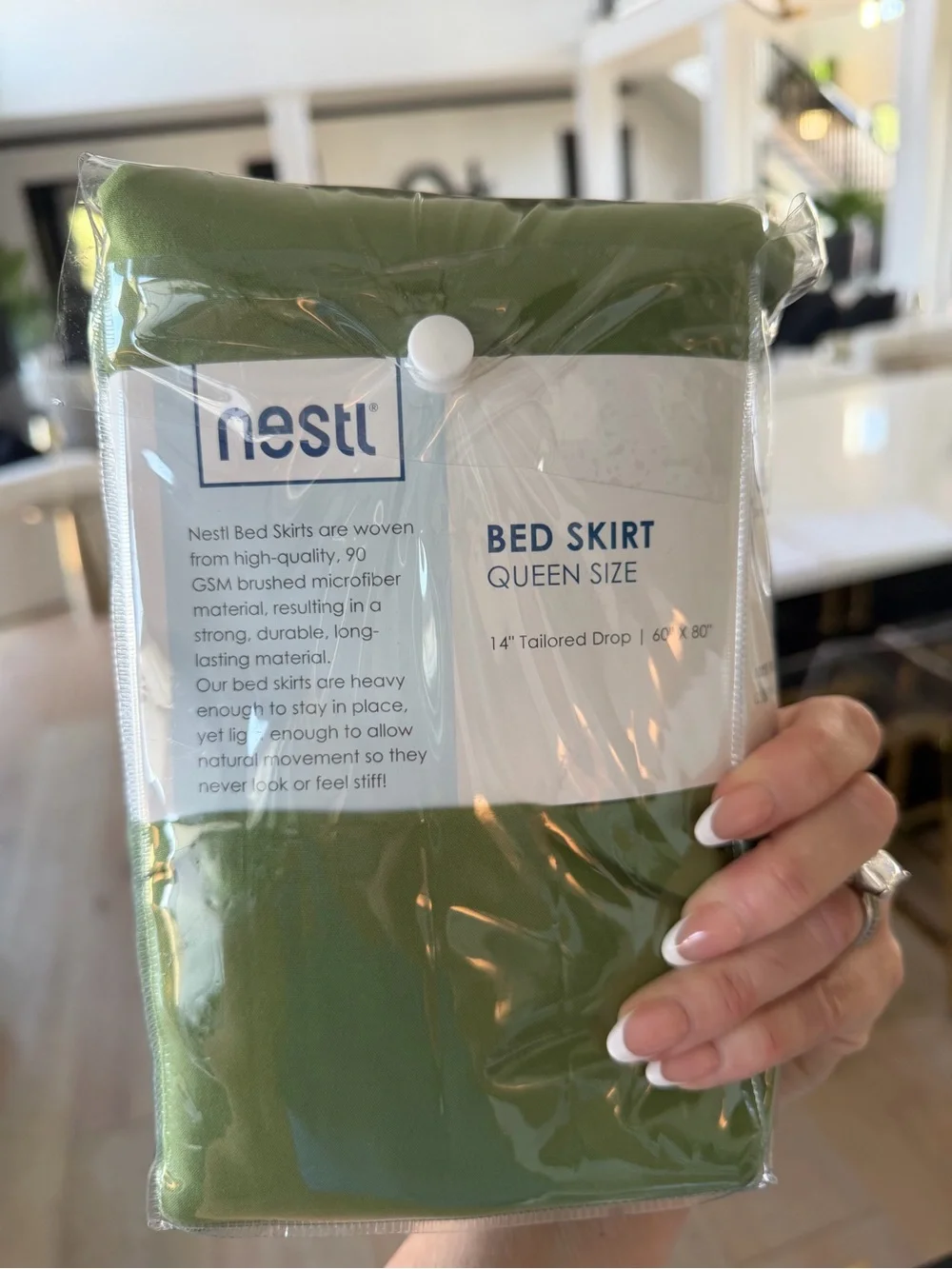 NESTL Green Pleated Bed Skirt - Tailored Calla Style